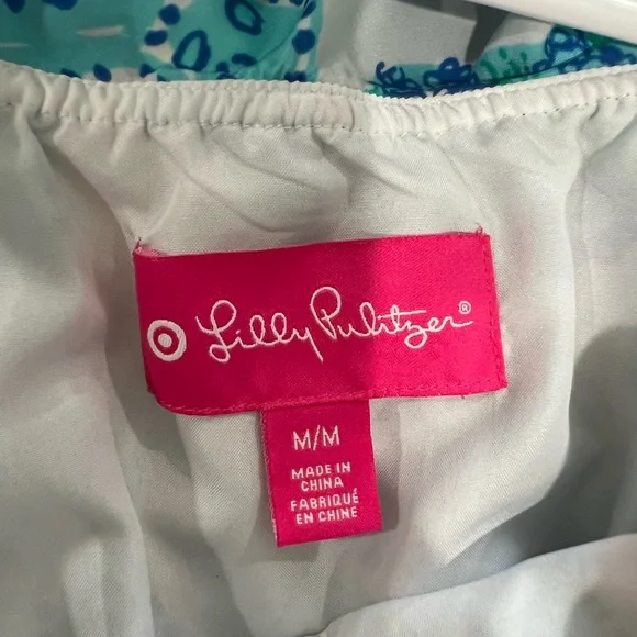 Lilly Pulitzer Target Collab Sea Urchin Blue and White Dress Medium - Picture 3 of 5